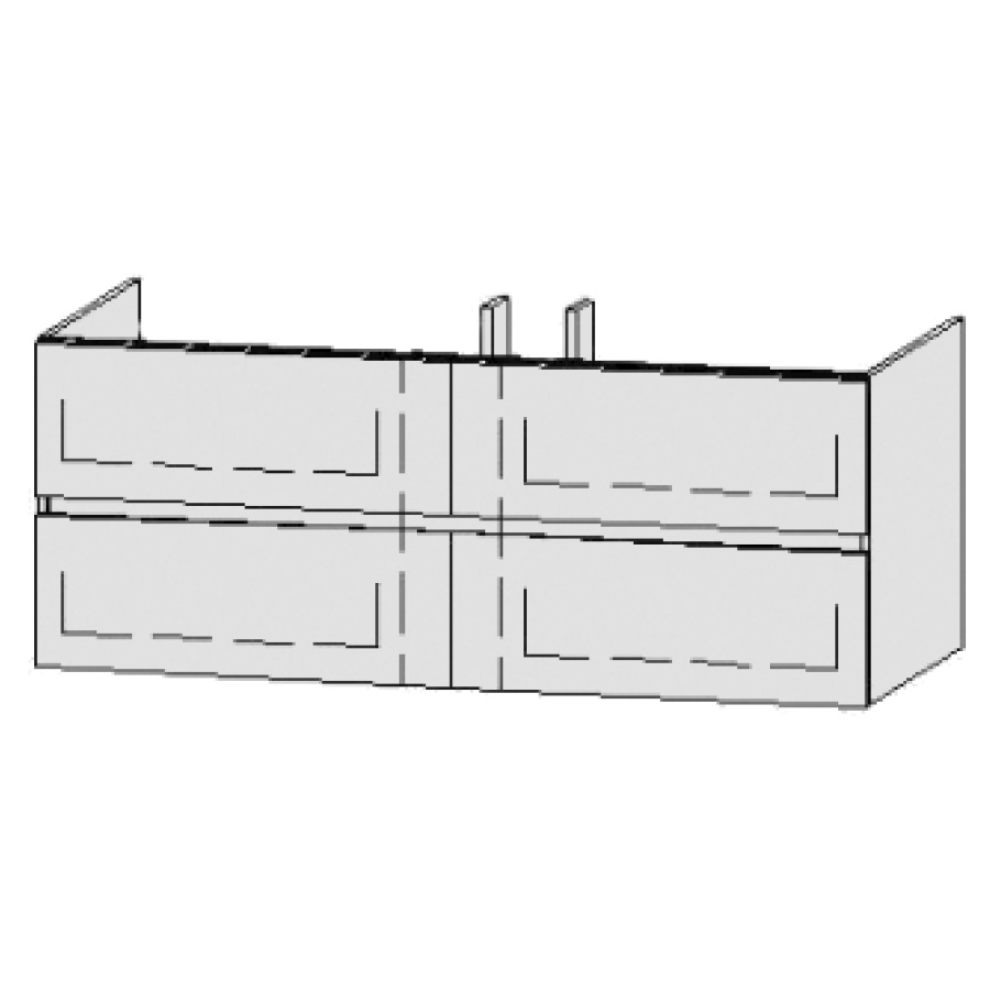 Élément inférieur
Procasa Cinque Line
130 x 50 x 55 cm
2 éléments avec 2 tiroirs
extrait complet avec Blumotion
niche pour le siphon
4 consoles inclu
Lavabo avec 2 robinetteries,
système Clou n'est pas
possible!!