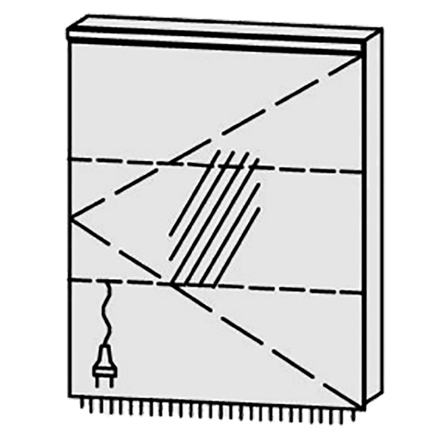 Armoire de toilette
Procasa Cinque 60 / IP24
60 x 71,9 x 14,1 cm
1 porte, charnières à droite
porte avec Blumotion
4000°kelvin / 1802 lumen
prise double en bas inclu
2 rayons en verre réglables
luminaire vers dessous inclu,
900 lumen