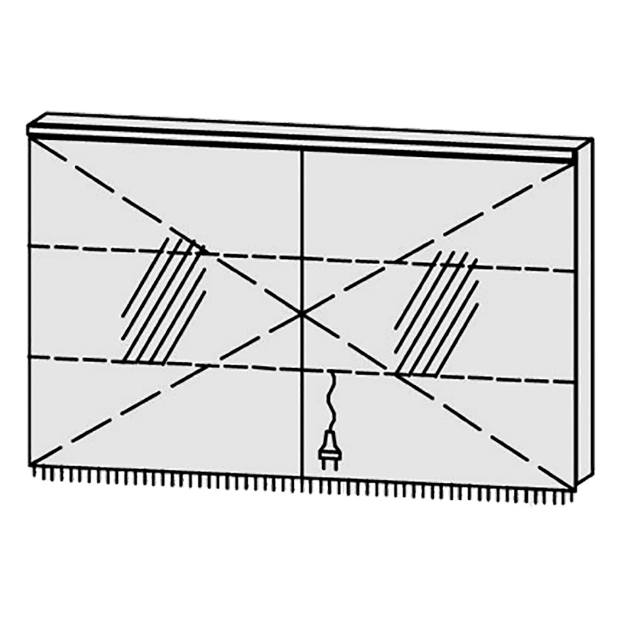 Armoire de toilette
Procasa Cinque 120 / IP24
120 x 71,9 x 14,1 cm
2 portes (60/60)
portes avec Blumotion
4000°kelvin / 3767 lumen
prise double en bas inclu
2 rayons en verre régl. chacun
luminaire vers dessous inclu,
1980 lumen