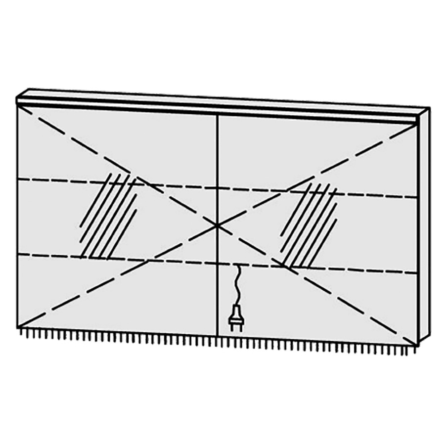 Armoire de toilette
Procasa Cinque 130 / IP24
130 x 71,9 x 14,1 cm
2 portes (65/65)
portes avec Blumotion
4000°kelvin / 4095 lumen
prise double en bas inclu
2 rayons en verre régl. chacun
luminaire vers dessous inclu,
2160 lumen