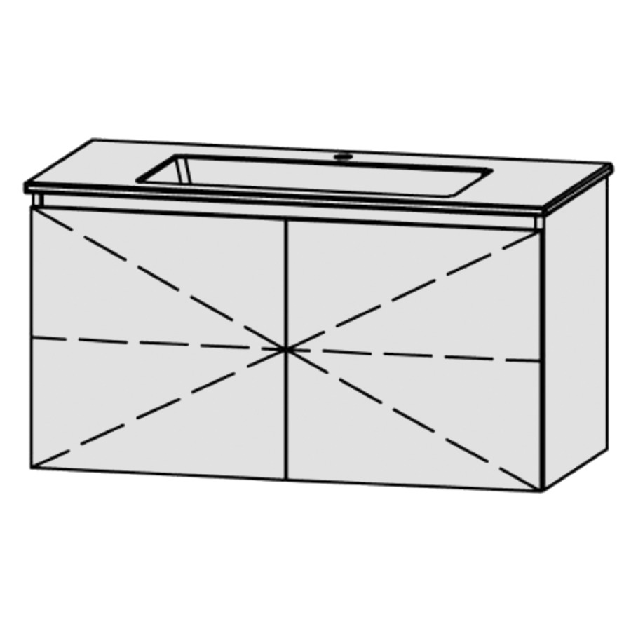 Möbelkombination Procasa Uno Style 
105 x 55 x 51 cm
Waschtisch Keramik Procasa Uno 106/2021
mit Überlauf und 1 Armaturenloch
Tablarschrank, 2 Türen
1 Tablar verstellbar
mit Blumotion Funktion