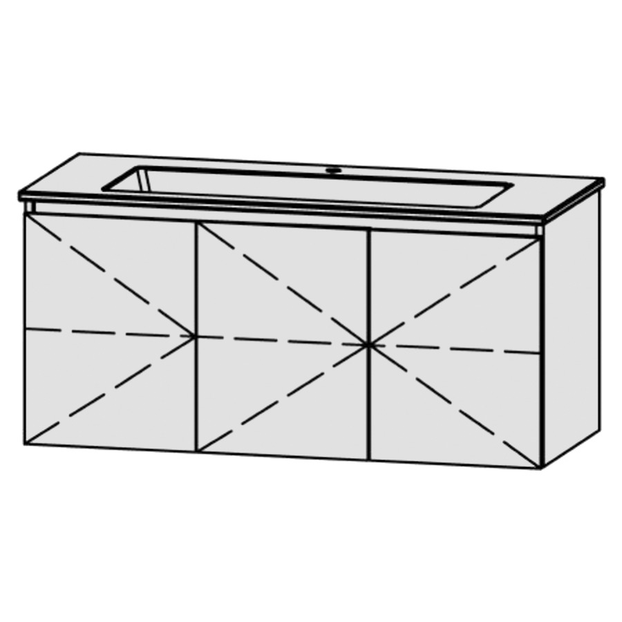 Möbelkombination Procasa Uno Style 
120 x 55 x 51 cm
Waschtisch Keramik Procasa Uno 121/2021
mit Überlauf und 1 Armaturenloch
Tablarschrank, 1 Tür, Band links
Tablarschrank, 2 Türen
je 1 Tablar verstellbar
mit Blumotion Funktion