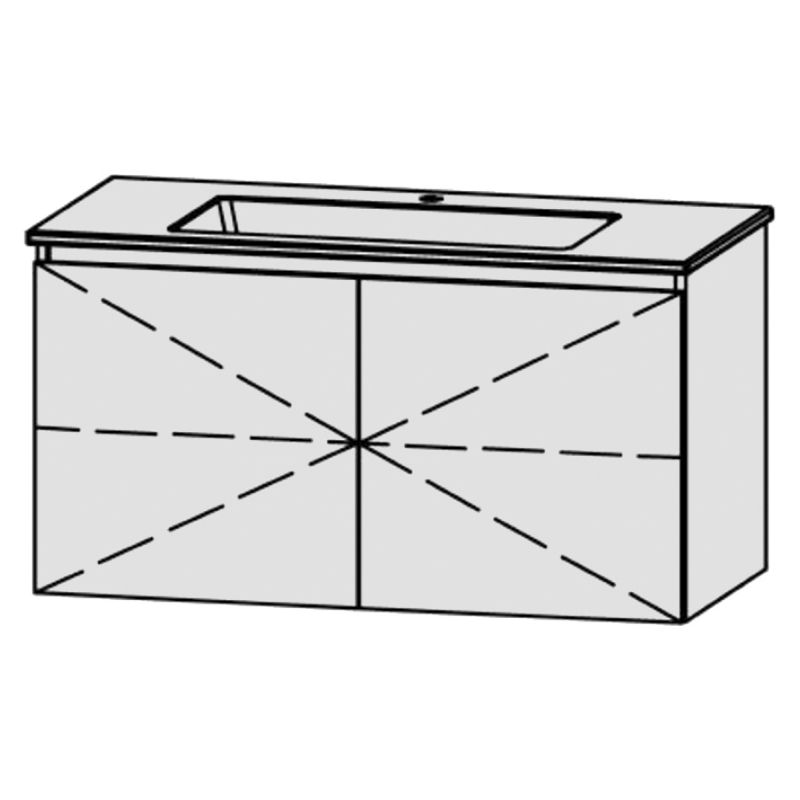 Möbelkombination Procasa Uno Style 
105 x 55 x 51 cm
Waschtisch Keramik Procasa Uno 106/2021 
mit Überlauf und 1 Armaturenloch
Tablarschrank, 2 Türen
1 Tablar verstellbar
mit Blumotion Funktion