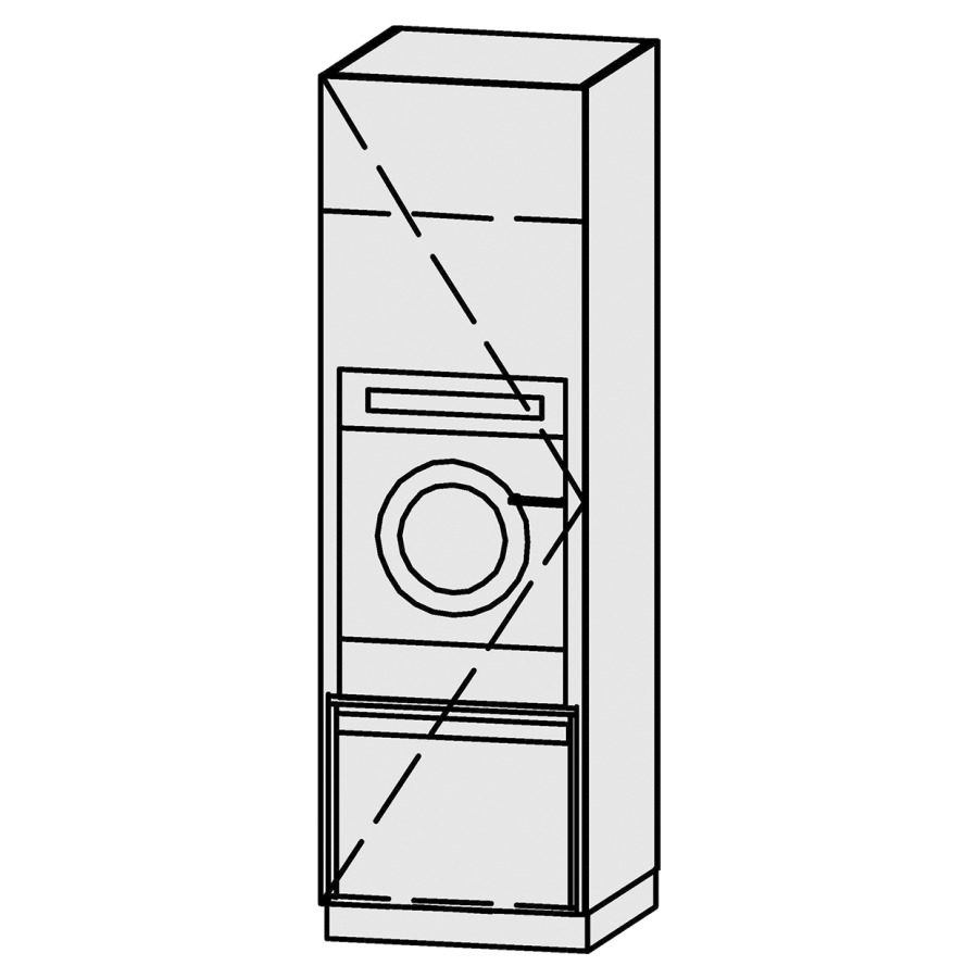 Armoire haute
Vanity Bocco Lavadora
72 x 225 x 72 cm
armoire pour machine à laver
avec 1 porte, charnières à
gauche
porte avec Blumotion
1 niche au dessus
1 rayon réglables
au milieu espace pour la
machine à laver
1 rayon à extrait au dessous
avec socle
grille de ventilation y compris