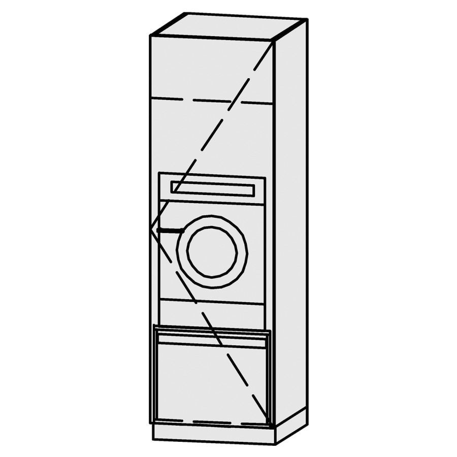 Armoire haute
Vanity Bocco Lavadora
72 x 225 x 72 cm
armoire pour machine à laver
avec 1 porte, charnières à
droite
porte avec Blumotion
1 niche au dessus
1 rayon réglables
au milieu espace pour la
machine à laver
1 rayon à extrait au dessous
avec socle
grille de ventilation y compris
