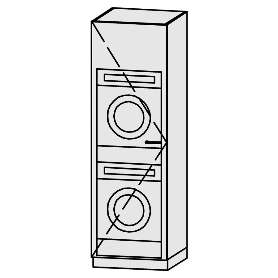 Armoire haute
Vanity Bocco Lavadora
72 x 225 x 72 cm
armoire pour machine à laver
avec 1 porte, charnières à
gauche
porte avec Blumotion
1 niche au dessus
au dessous espace pour la
machine à laver et pour le
sèche-linge
avec socle
grille de ventilation y compris