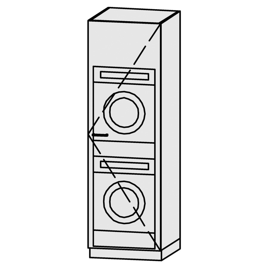 Armoire haute
Vanity Bocco Lavadora
72 x 225 x 72 cm
armoire pour machine à laver
avec 1 porte, charnières à
droite
porte avec Blumotion
1 niche au dessus
au dessous espace pour la
machine à laver et pour le
sèche-linge
avec socle
grille de ventilation y compris