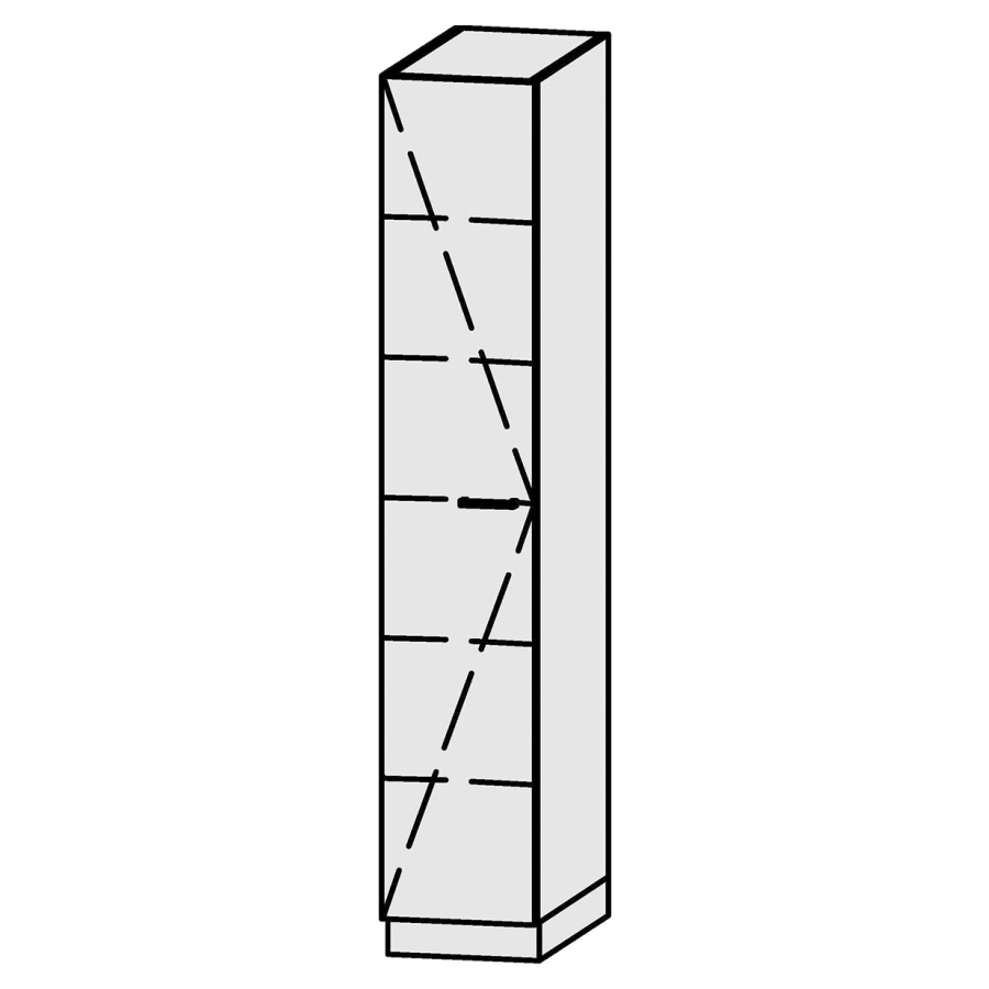 Armoire haute
Vanity Bocco Lavadora
40 x 225 x 72 cm
1 porte, charnières à gauche
porte avec Blumotion
5 rayons réglables
avec socle