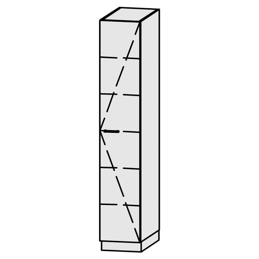 Armoire haute
Vanity Bocco Lavadora
40 x 225 x 72 cm
1 porte, charnières à droite
porte avec Blumotion
5 rayons réglables
avec socle