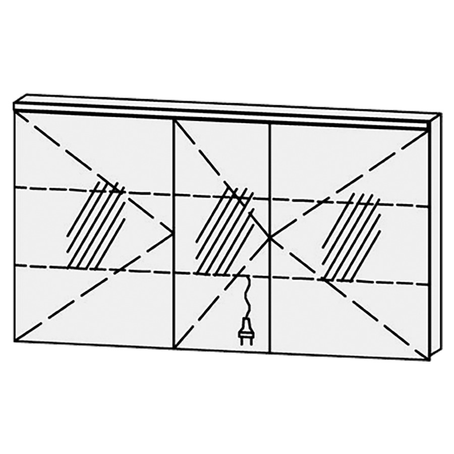 Armoire de toilette
Procasa Cinque 130 / IP24
130 x 71,9 x 14,1 cm
3 portes (50/30/50)
charnières à gauche
portes avec Blumotion
4000°kelvin / 4095 lumen
prise double en bas inclu
2 rayons en verre régl. chacun