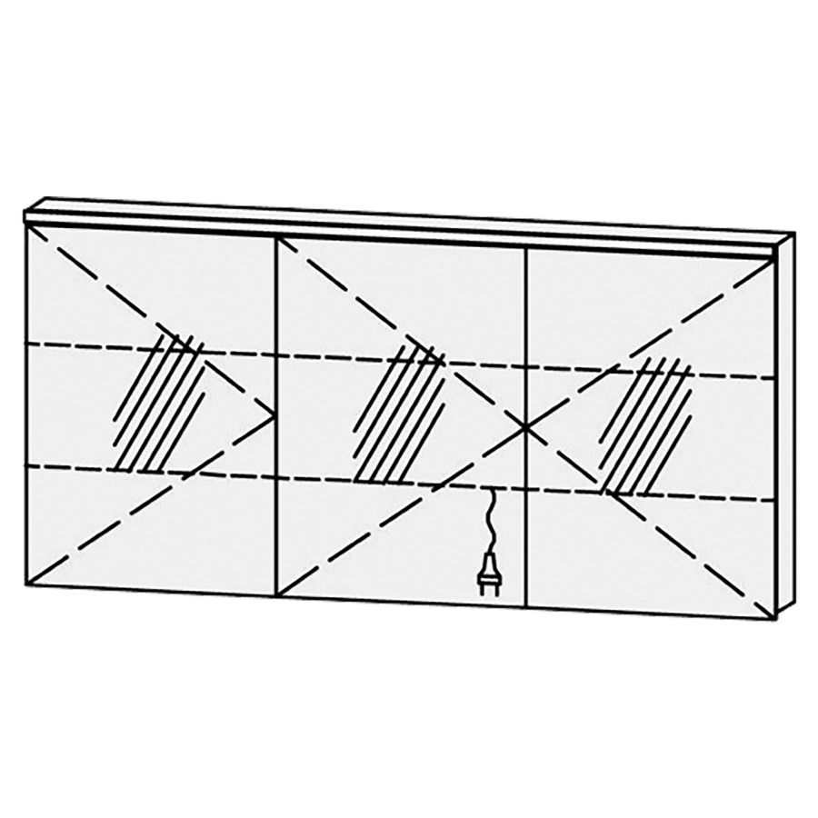 Armoire de toilette
Procasa Cinque 150 / IP24
150 x 71,9 x 14,1 cm
3 portes (50/50/50)
charnières à gauche
portes avec Blumotion
4000°kelvin / 4750 lumen
prise double en bas inclu
2 rayons en verre régl. chacun