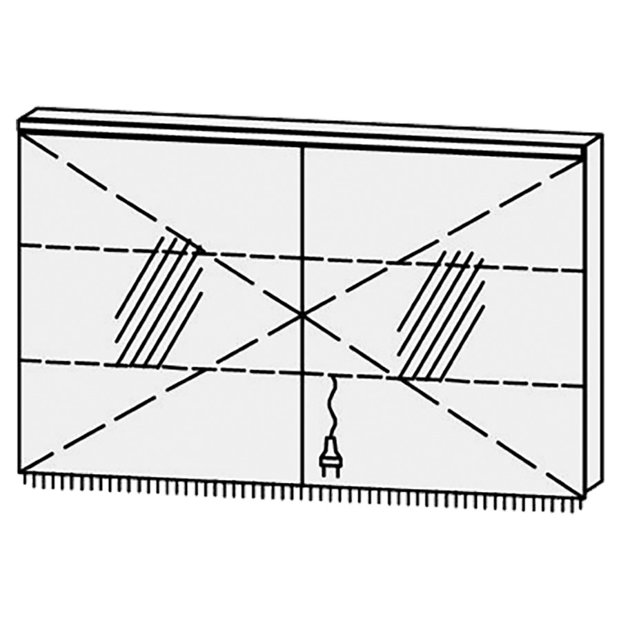 Armoire de toilette
Procasa Cinque 120 / IP24
120 x 71,9 x 14,1 cm
2 portes (60/60)
portes avec Blumotion
4000°kelvin / 3767 lumen
prise double en bas inclu
2 rayons en verre régl. chacun
luminaire vers dessous inclu,
1980 lumen