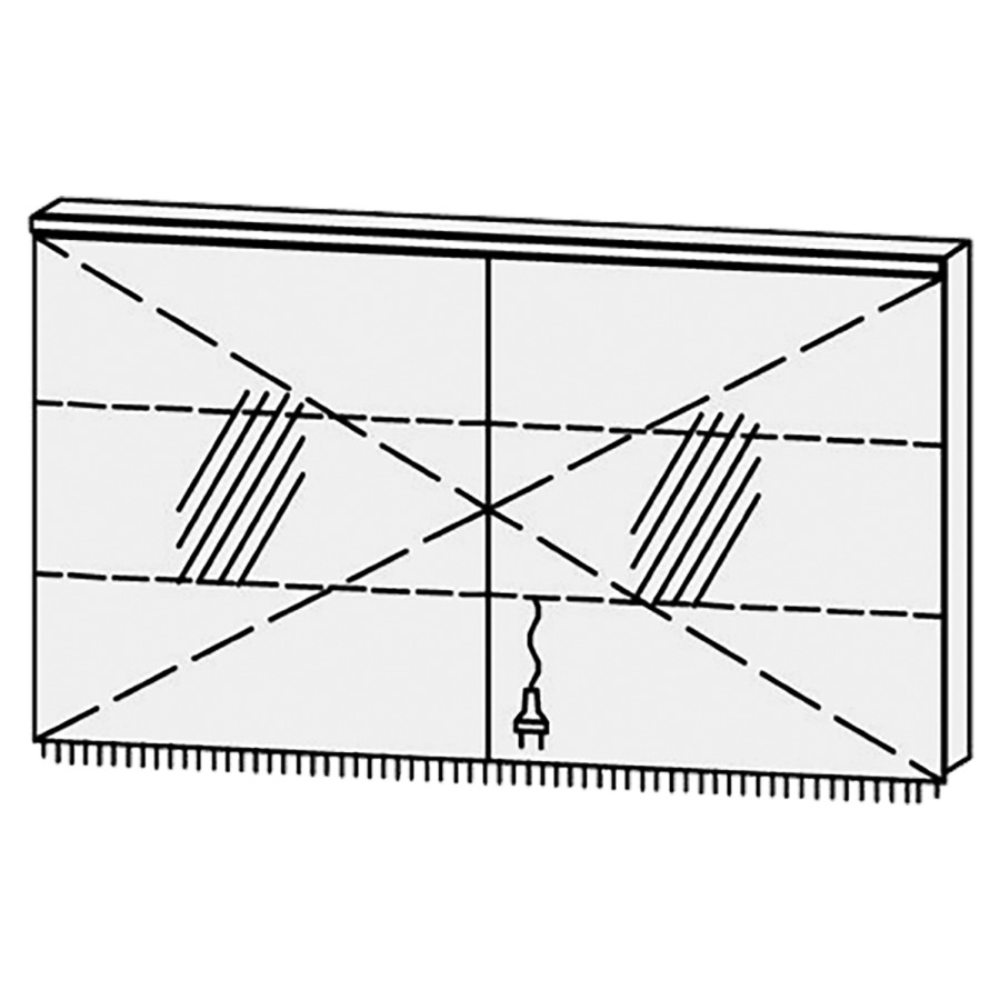 Armoire de toilette
Procasa Cinque 130 / IP24
130 x 71,9 x 14,1 cm
2 portes (65/65)
portes avec Blumotion
4000°kelvin / 4095 lumen
prise double en bas inclu
2 rayons en verre régl. chacun
luminaire vers dessous inclu,
2160 lumen