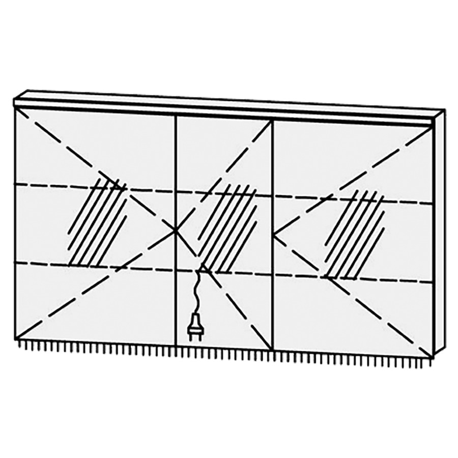 Armoire de toilette
Procasa Cinque 130 / IP24
130 x 71,9 x 14,1 cm
3 portes (50/30/50)
charnières à droite
portes avec Blumotion
4000°kelvin / 4095 lumen
prise double en bas inclu
2 rayons en verre régl. chacun
luminaire vers dessous inclu,
2160 lumen