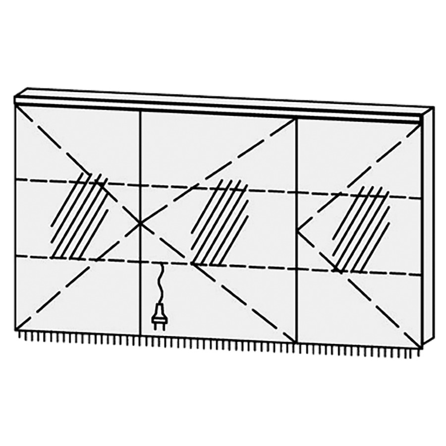 Armoire de toilette
Procasa Cinque 130 / IP24
130 x 71,9 x 14,1 cm
3 portes (40/50/40)
charnières à droite
portes avec Blumotion
4000°kelvin / 4095 lumen
prise double en bas inclu
2 rayons en verre régl. chacun
luminaire vers dessous inclu,
2160 lumen