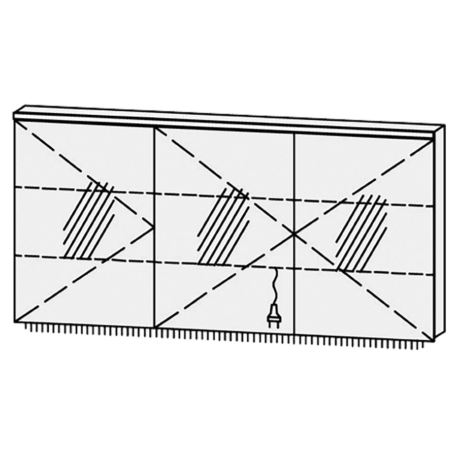 Armoire de toilette
Procasa Cinque 150 / IP24
150 x 71,9 x 14,1 cm
3 portes (50/50/50)
charnières à gauche
portes avec Blumotion
4000°kelvin / 4750 lumen
prise double en bas inclu
2 rayons en verre régl. chacun
luminaire vers dessous inclu,
2520 lumen