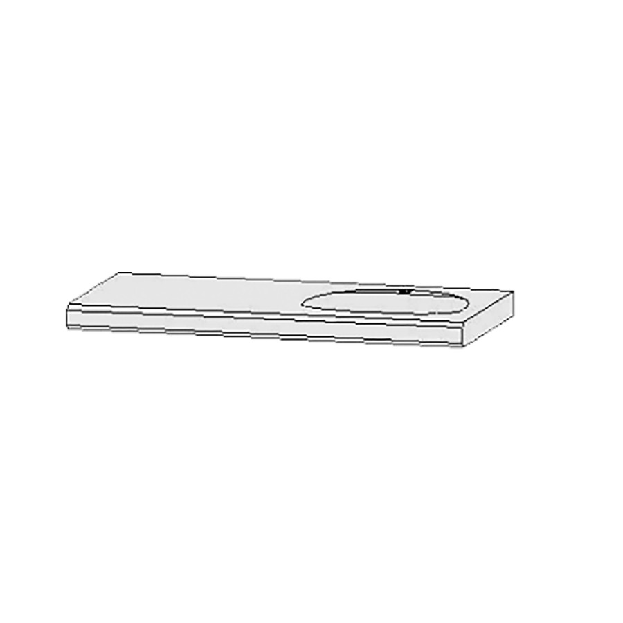 Table de lavabo Vanity Flair R 
120 x 7.5 x 57 cm
pour 1 lavabo à encastrer, axe 90/30 cm
incl. consoles