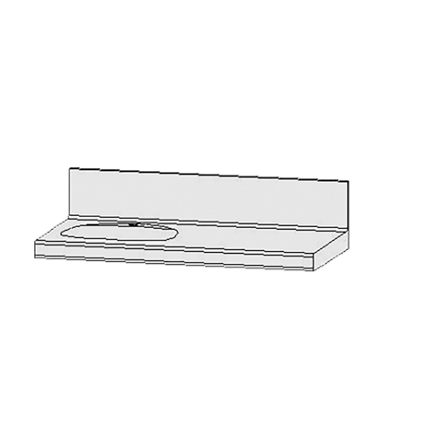 Table de lavabo Vanity Flair SL 
120 x 7.5 x 57 cm
pour 1 lavabo à encastrer, axe 30/90 cm
incl. consoles