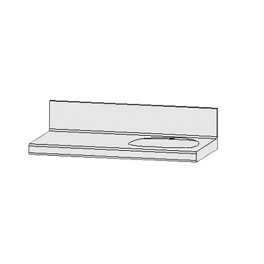 Table de lavabo Vanity Flair SL 
120 x 7.5 x 57 cm
pour 1 lavabo à encastrer, axe 90/30 cm
incl. consoles