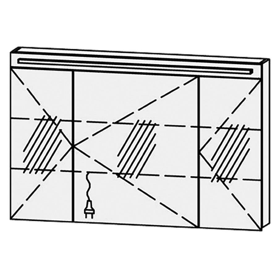 Armoire de toilette Vanity-Pasofino 
120 x 76.7 x 14.1 cm
3&nbsp;portes à double miroir (30/60/30)
charnière à droite, avec Blumotion
1 éclairage LED Pasofino, longueur 111 cm
système luminaire Sento Basic 2
couleur de la lumière réglable
2700-6500 Kelvin, dimmable/1980 Lumen
bandeau miroité
2 rayons en verre régl. chacun
1 prise simple/2 ports USB-C en bas 
(Non réglable par bouton-
poussoir ou système-bus), IP24