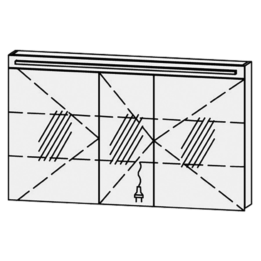Armoire de toilette Vanity-Pasofino 
130 x 76.7 x 14.1 cm
3&nbsp;portes à double miroir (50/30/50)
charnière à gauche, avec Blumotion
1 éclairage LED Pasofino, longueur 121 cm
système luminaire Sento Basic 2
couleur de la lumière réglable
2700-6500 Kelvin, dimmable/2160 Lumen
bandeau miroité
2 rayons en verre régl. chacun
1 prise simple/2 ports USB-C en bas 
(Non réglable par bouton-
poussoir ou système-bus), IP24