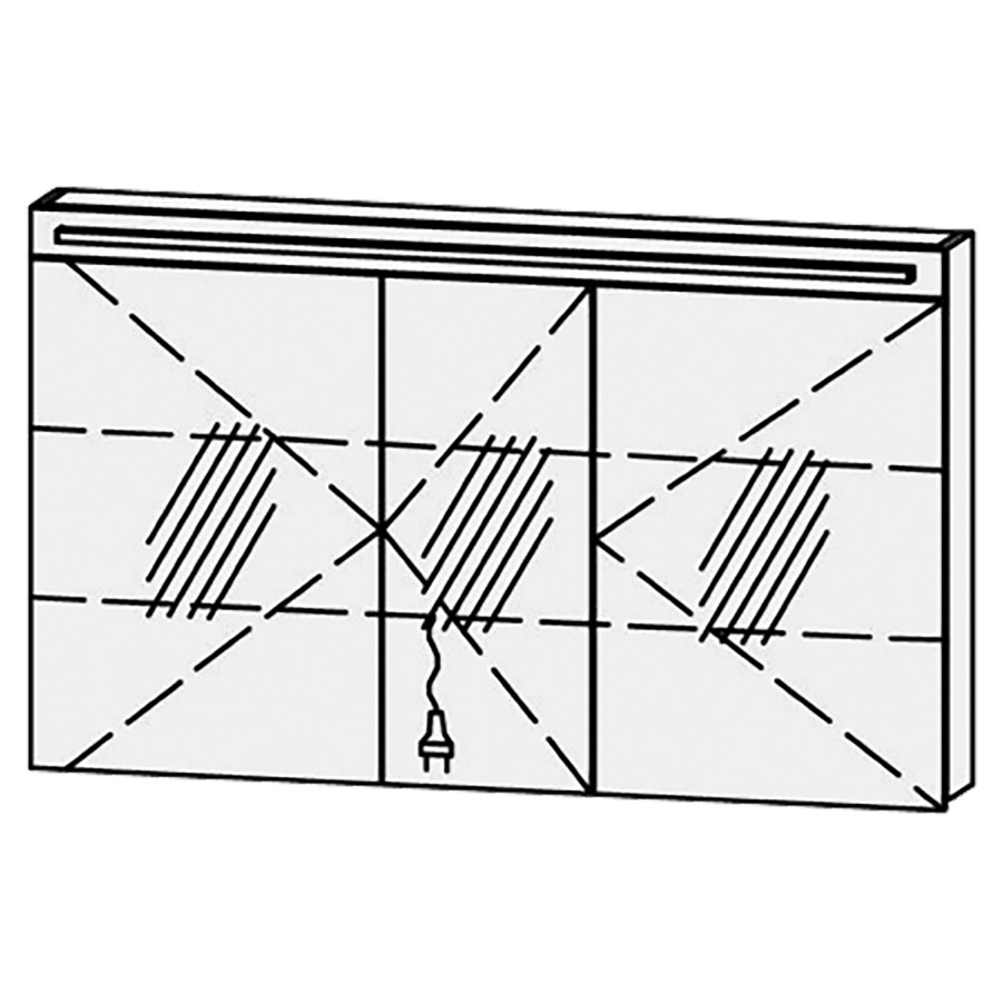 Armoire de toilette Vanity-Pasofino 
130 x 76.7 x 14.1 cm
3&nbsp;portes à double miroir (50/30/50)
charnière à droite, avec Blumotion
1 éclairage LED Pasofino, longueur 121 cm
système luminaire Sento Basic 2
couleur de la lumière réglable
2700-6500 Kelvin, dimmable/2160 Lumen
bandeau miroité
2 rayons en verre régl. chacun
1 prise simple/2 ports USB-C en bas 
(Non réglable par bouton-
poussoir ou système-bus), IP24