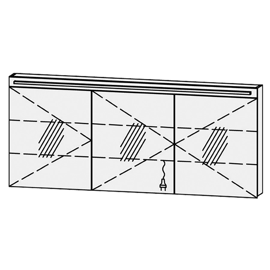 Armoire de toilette Vanity-Pasofino 
180 x 76.7 x 14.1 cm
3&nbsp;portes à double miroir (60/60/60)
charnière à gauche, avec Blumotion
1 éclairage LED Pasofino, longueur 171 cm
système luminaire Sento Basic 2
couleur de la lumière réglable
2700-6500 Kelvin, dimmable/3060 Lumen
bandeau miroité
2 rayons en verre régl. chacun
1 prise simple/2 ports USB-C en bas 
(Non réglable par bouton-
poussoir ou système-bus), IP24