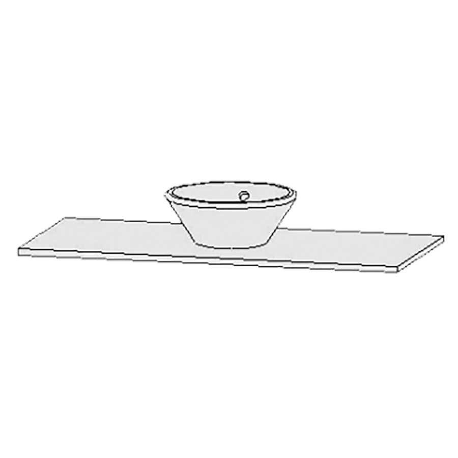 Waschtischabdeckung Vanity Bocco 
120 x 2 x 55.5 cm
für 1 Aufsatzwaschtisch
ohne Konsolen