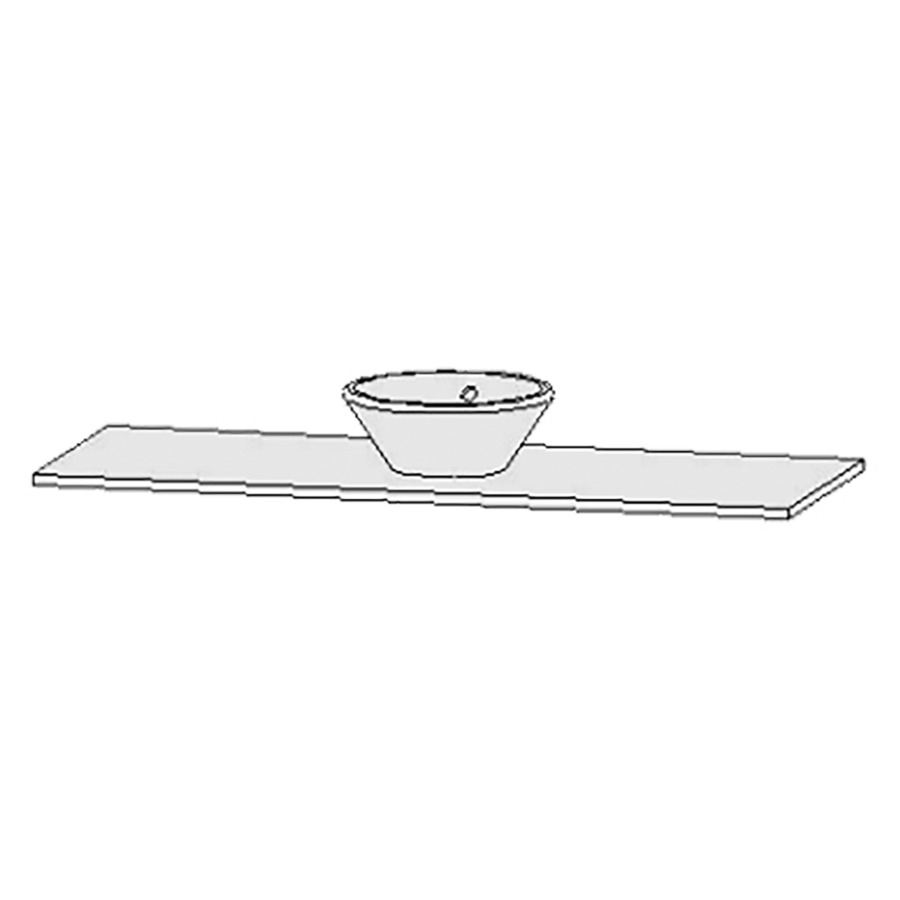 Waschtischabdeckung Vanity Bocco 
150 x 2 x 55.5 cm
für 1 Aufsatzwaschtisch
ohne Konsolen