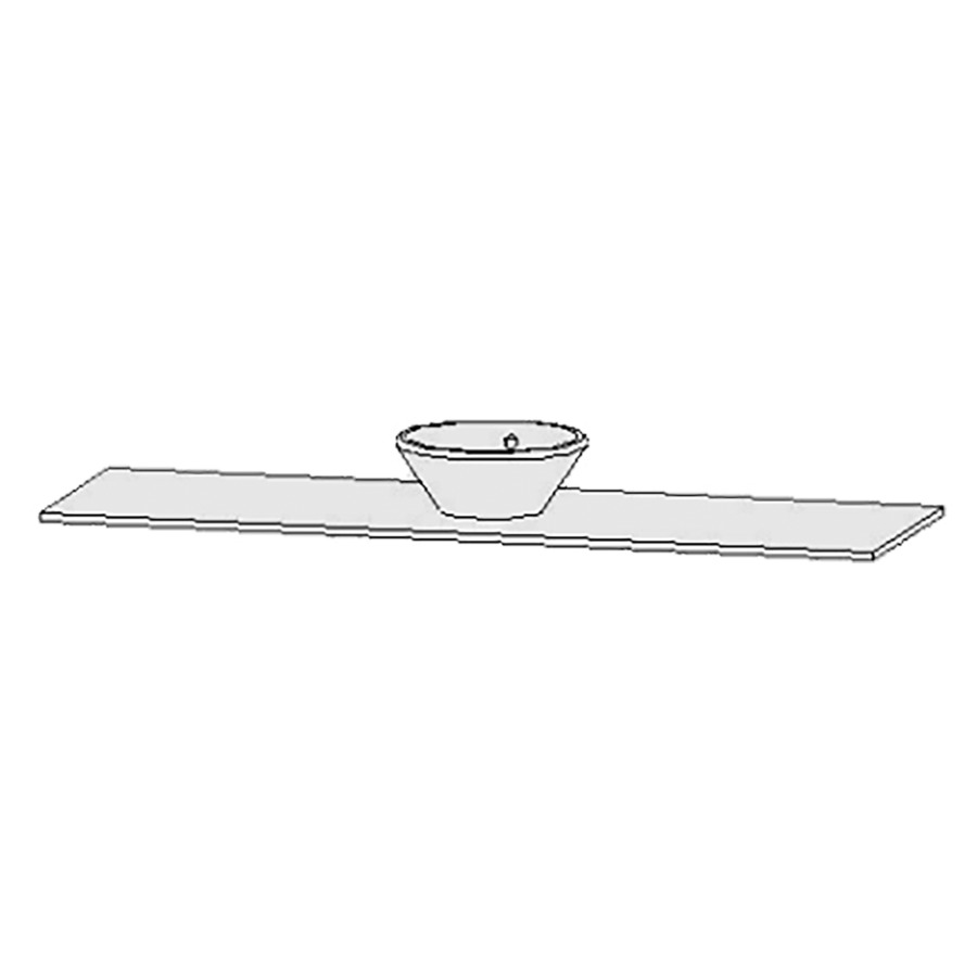 Table de lavabo Vanity Bocco 
180 x 2 x 55.5 cm
pour 1 lavabo à poser
sans consoles