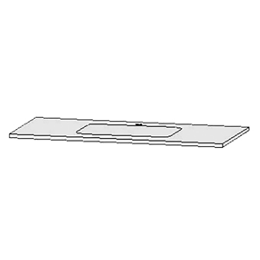 Waschtischabdeckung Vanity Bocco 
120 x 2 x 55.5 cm
für 1 Einbauwaschtisch
Einbau von unten, ohne Konsolen