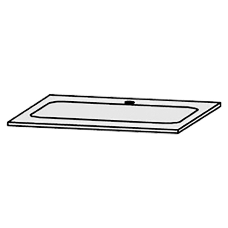 Table de lavabo Vanity Bocco 
60 x 1.2 x 55.5 cm
pour 1 lavabo à encastrer
encastrement par dessous
sans consoles