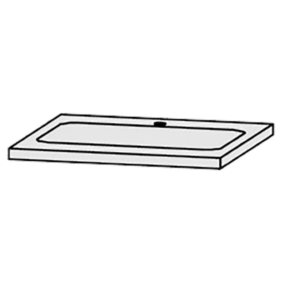 Waschtischabdeckung Vanity Bocco 
60 x 3 x 55.5 cm
für 1 Einbauwaschtisch
Einbau von unten, ohne Konsolen