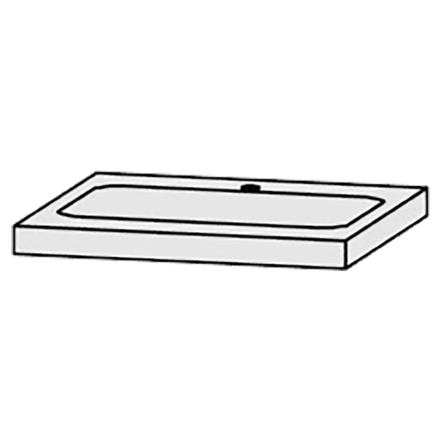 Table de lavabo Vanity Bocco 
60 x 5-10 x 55.5 cm
pour 1 lavabo à encastrer
encastrement par dessous, incl. consoles