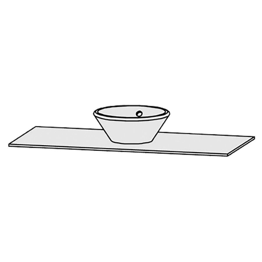 Table de lavabo Vanity Bocco 
120 x 1.2 x 55.5 cm
pour 1 lavabo à poser
sans consoles