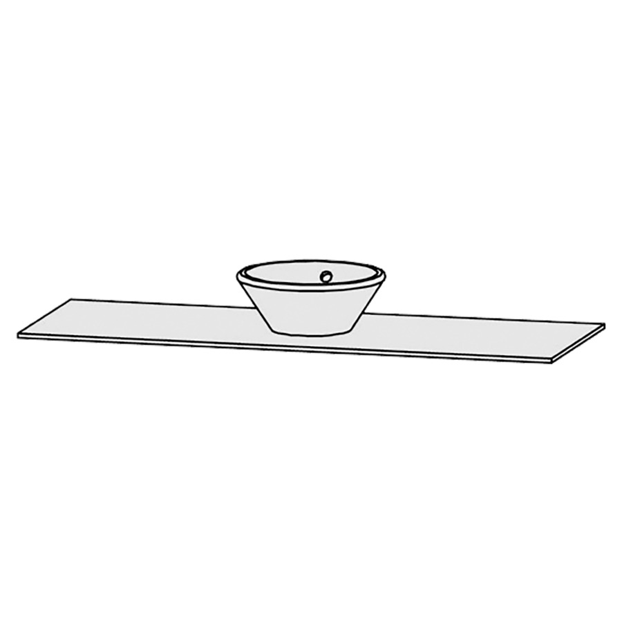 Table de lavabo Vanity Bocco 
150 x 1.2 x 55.5 cm
pour 1 lavabo à poser
sans consoles
