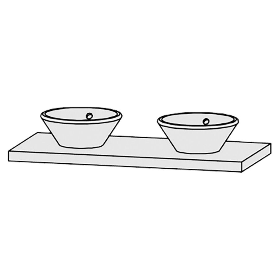 Table de lavabo Vanity Bocco 
120 x 5-10 x 55.5 cm
pour 2 lavabos à poser
incl. consoles