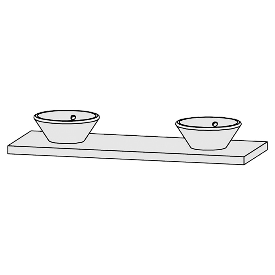 Table de lavabo Vanity Bocco 
150 x 5-10 x 55.5 cm
pour 2 lavabos à poser
incl. consoles