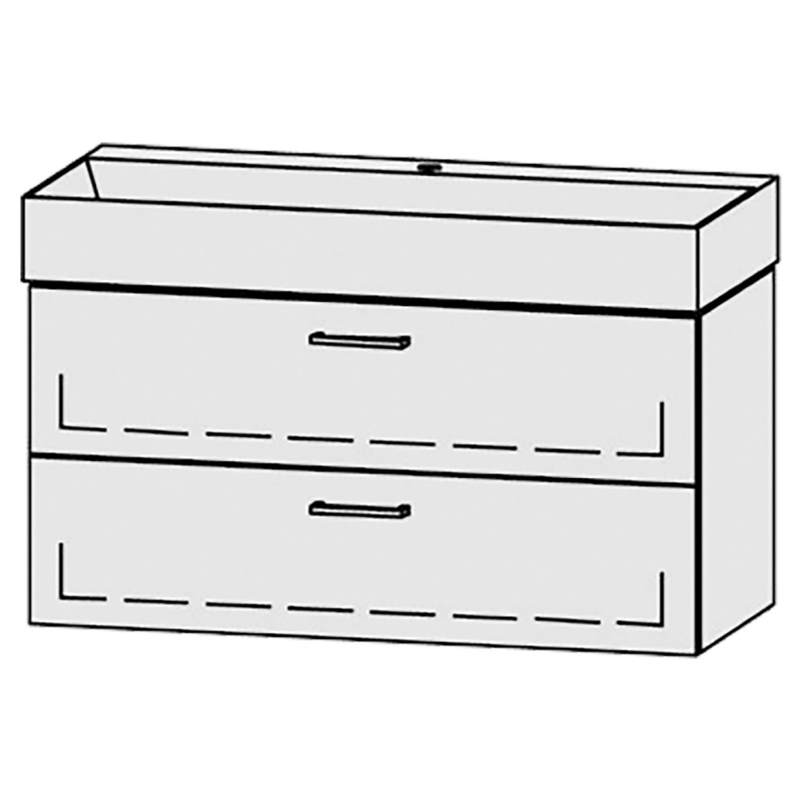 Lavabo-meuble
Vanity Seto 102
101 x 50 x 44,5 cm
élément avec 2 tiroirs
extrait complet avec Blumotion
sans cache-siphon
lavabo céramique Seto incl.,
sans trop-plein
1 trou pour robinetterie