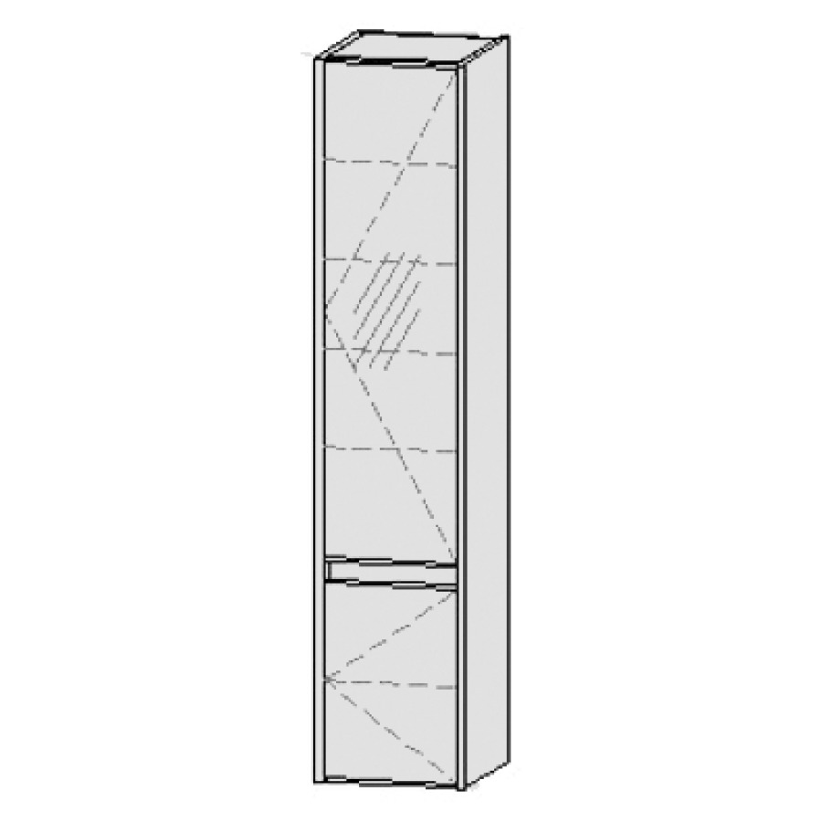 Armoire haute
Vanity-Star
34 x 160 x 37 cm
2 portes, charnières à droite
portes avec Blumotion
miroir sur porte supérieure
4 rayons réglables
2 rayons fixes