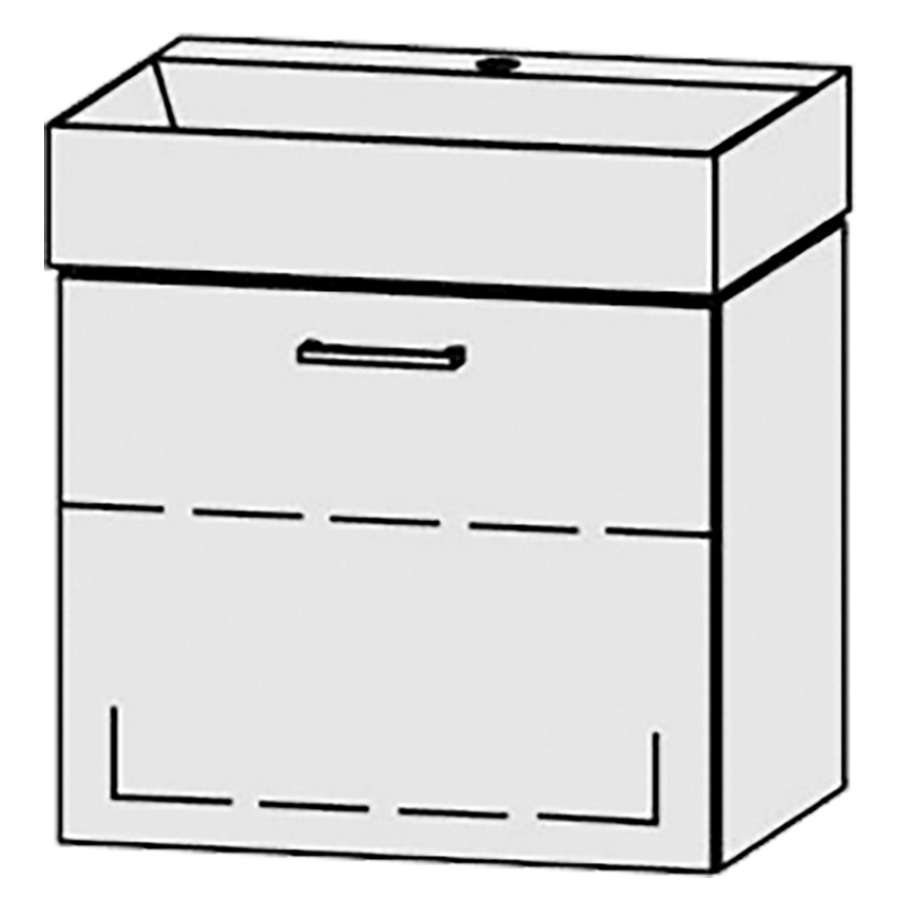 Combinaison de meuble Vanity Seto Easy
59 x 45 x 44.5 cm
avec lavabo Céramique Seto 60 cm
1 trou pour robinetterie, sans trop-plein
élément de tiroir, 1&nbsp;tiroir, 1&nbsp;tablette
avec Blumotion
sans cache-siphon