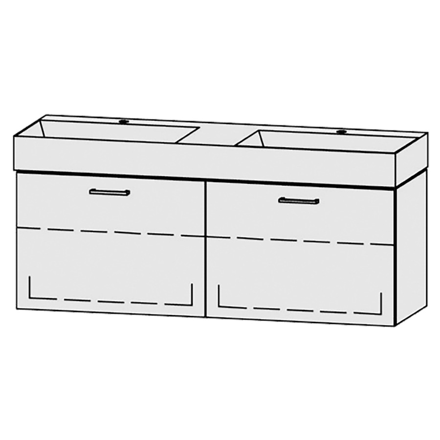 Combinaison de meuble Vanity Seto Easy
141 x 45 x 44.5 cm
avec lavabo double Céramique Seto 142 cm
2 trous pour robinetteries, sans trop-plein
2&nbsp;éléments de tiroir, 1&nbsp;tiroir chacune, 1&nbsp;tablette chacune
avec Blumotion
sans cache-siphon
