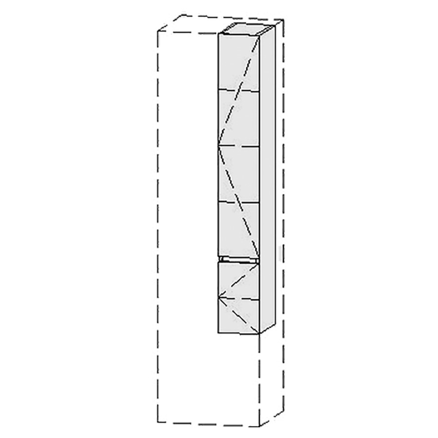 Armoire haute Vanity Keramik Line 
20-50 x 135-182.8 x 20-45 cm
2&nbsp;portes, charnière à droite
Nombre de tablettes selon liste
avec Blumotion
