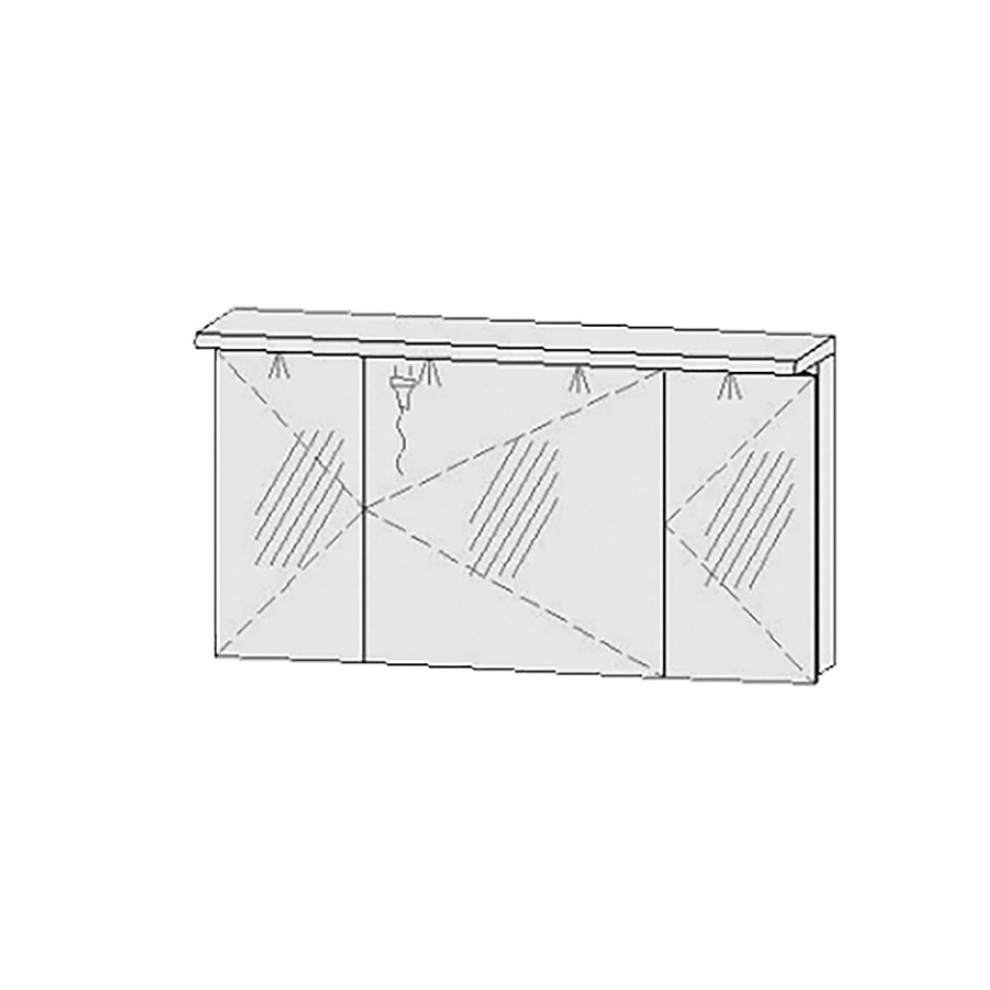 Matériaux de montage Loosli 
pour armoire de toilette
encastrement au niveau du mur
push-open incl.
pour 1&nbsp;porte à double miroir