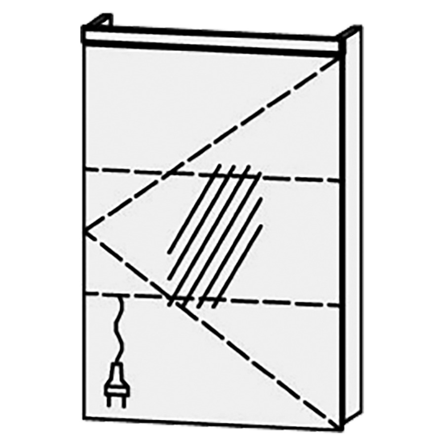 Armoire de toilette
Procasa Tre LED 50 / IP24
50 x 72,8 x 14,1 cm
1 porte, charnières à droite
porte avec Blumotion
4000°kelvin / 720 lumen
prise double en bas inclu
2 rayons en verre réglables