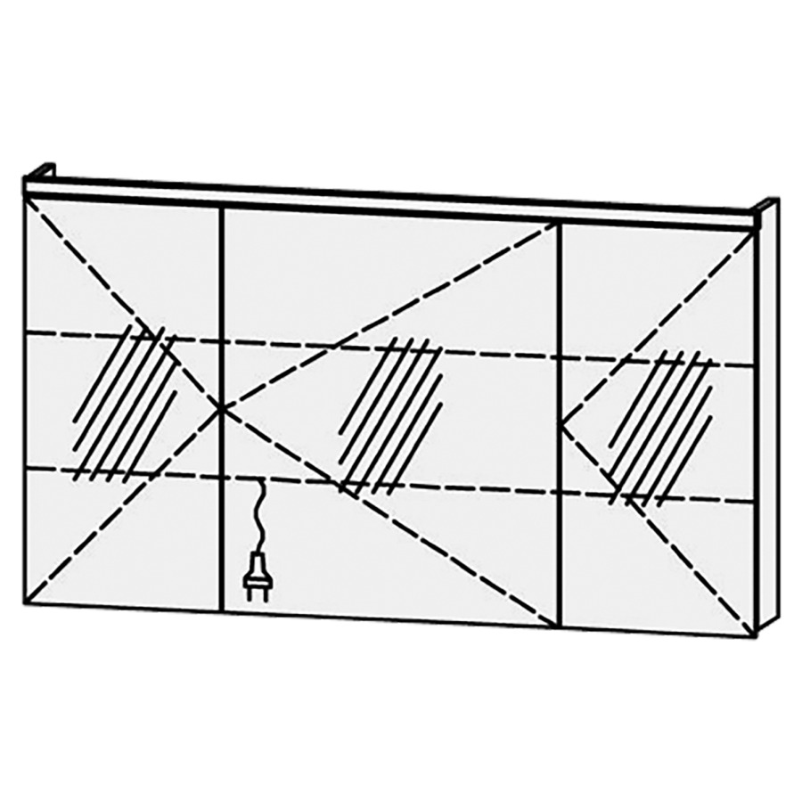 Armoire de toilette
Procasa Tre LED 130 / IP24
130 x 72,8 x 14,1 cm
3 portes (40/50/40)
charnières à droite
portes avec Blumotion
4000°kelvin / 1872 lumen
prise double en bas inclu
2 rayons en verre régl. chacun