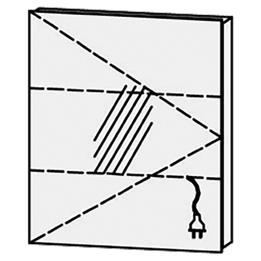 Armoire de toilette Vanity Libero
60 x 68.4 x 14.1 cm
1&nbsp;porte à double miroir
charnière à gauche, avec Blumotion
sans éclairage 
2 rayons en verre régl. chacun
1 prise double en bas