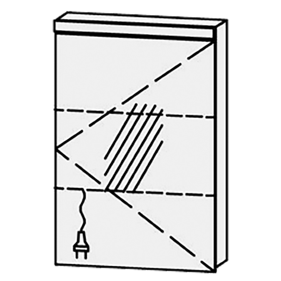 Armoire de toilette Vanity Cubo 2
50 x 73.2 x 14.1 cm
1&nbsp;porte à double miroir
charnière à droite, avec blumotion
éclairage LED 
4000 Kelvin, 1474 Lumen
2 rayons en verre réglables
1 prise double en bas
Classe d’énergie F, IP24