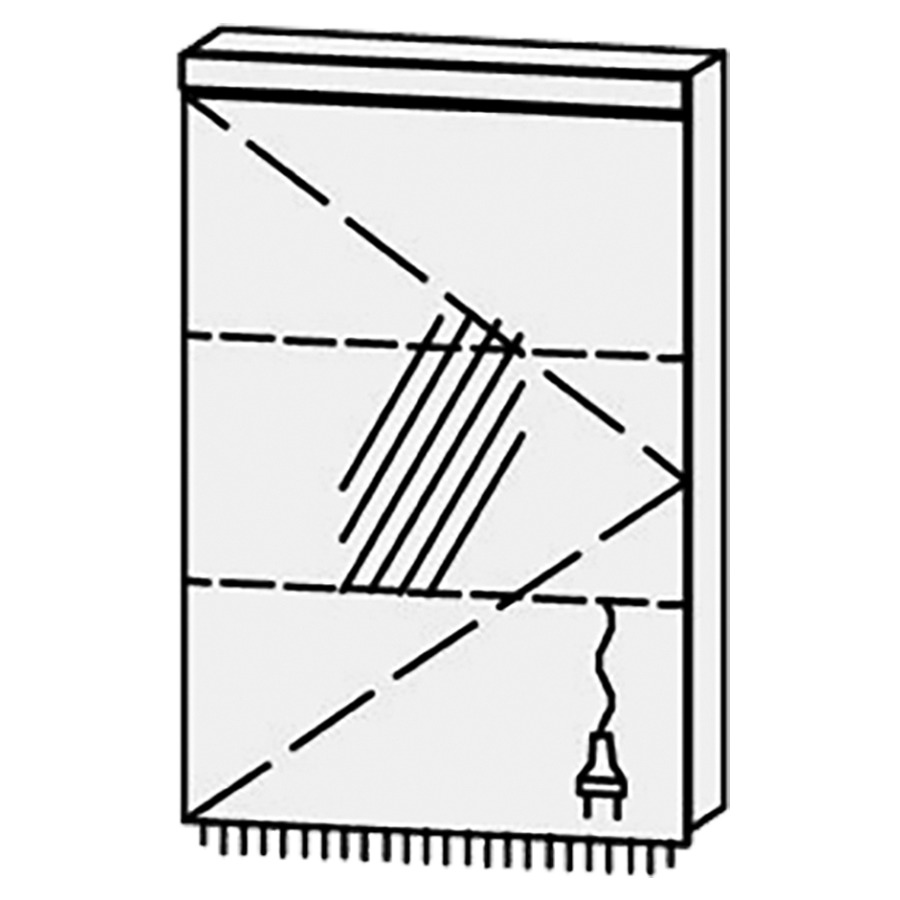Armoire de toilette Vanity Cubo 2
50 x 73.2 x 14.1 cm
1&nbsp;porte à double miroir
charnière à gauche, avec blumotion
éclairage LED en haut et en bas 
4000 Kelvin, 1474/750 Lumen,  
2 rayons en verre réglables
1 prise double en bas
Classe d’énergie F, IP24