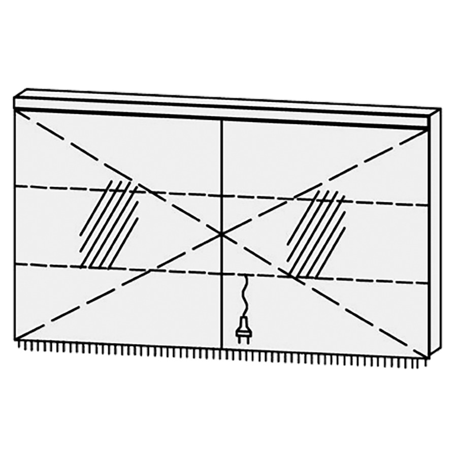 Armoire de toilette Vanity Cubo 2
130 x 73.2 x 14.1 cm
2&nbsp;portes à double miroir (65/65)
avec blumotion
éclairage LED en haut et en bas 
4000 Kelvin, 4095/2160 Lumen
2 rayons en verre régl. chacun
1 prise double en bas
Classe d’énergie F, IP24